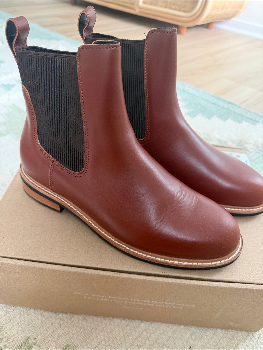 Nisolo Chelsea Boots in Brandy Leather
